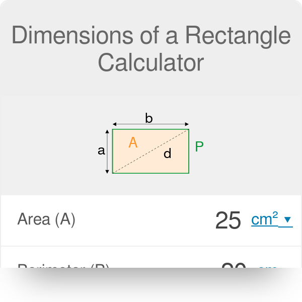 Dimensions Of A Rectangle Calculator
