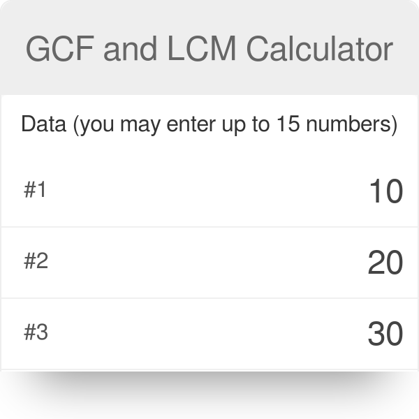 Gcf And Lcm Calculator