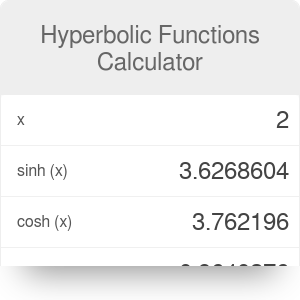 Hyperbolic Functions Calculator - Omni