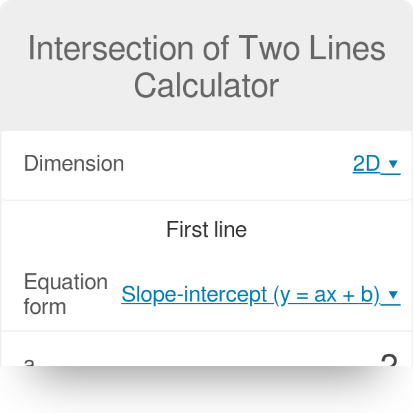 Intersection of Two Lines Calculator