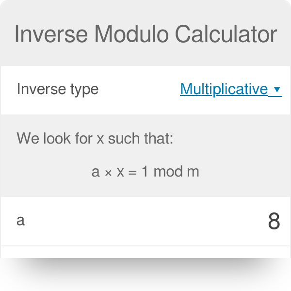 Inverse Modulo Calculator Definition Examples