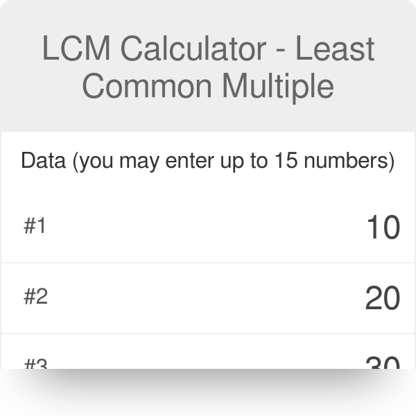 LCM Calculator - Least Common Multiple