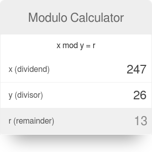 Modulo calculator