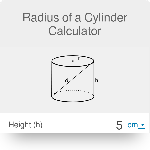 Radius of a Cylinder. Calculator | Formula
