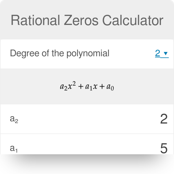 Rational Zeros Calculator | Examples