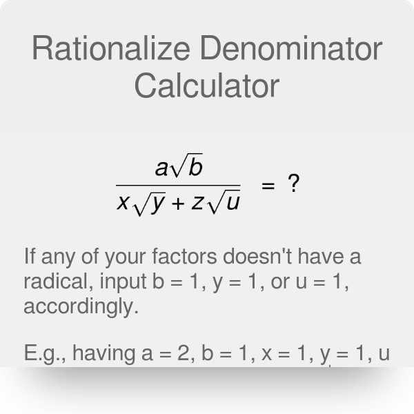 Rationalize Denominator Calculator