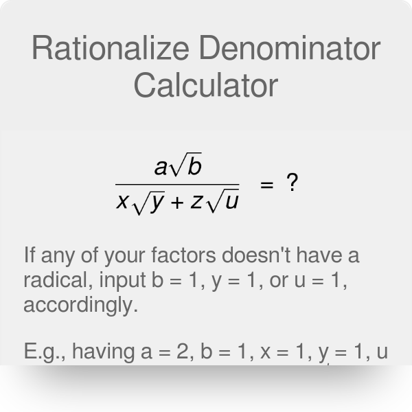 Rationalising the shop denominator calculator