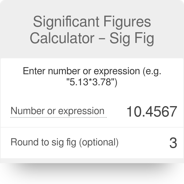 Significant Figures Calculator Sig Fig