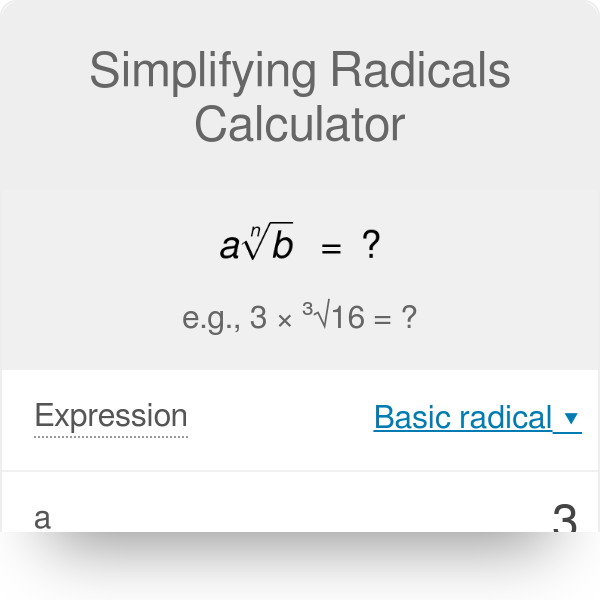 Simplification calculator store