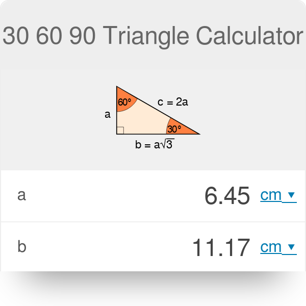 30 60 90 Triangle Calculator, Formulas