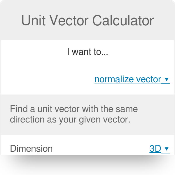 unit vector calculator math find formula