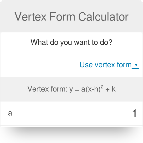 Convert Standard To Vertex Form Calculator