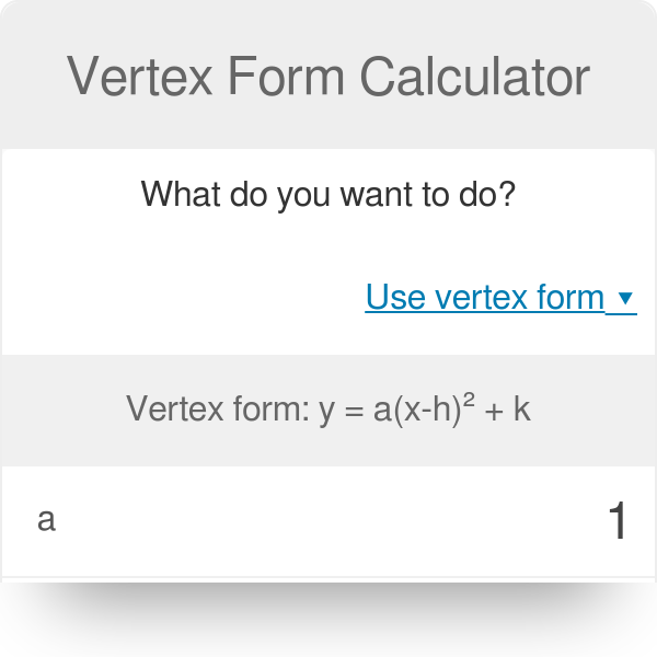 Vertex Form Calculator