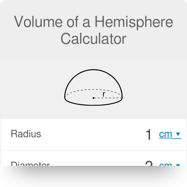 Volume Of A Hemisphere Calculator Formula