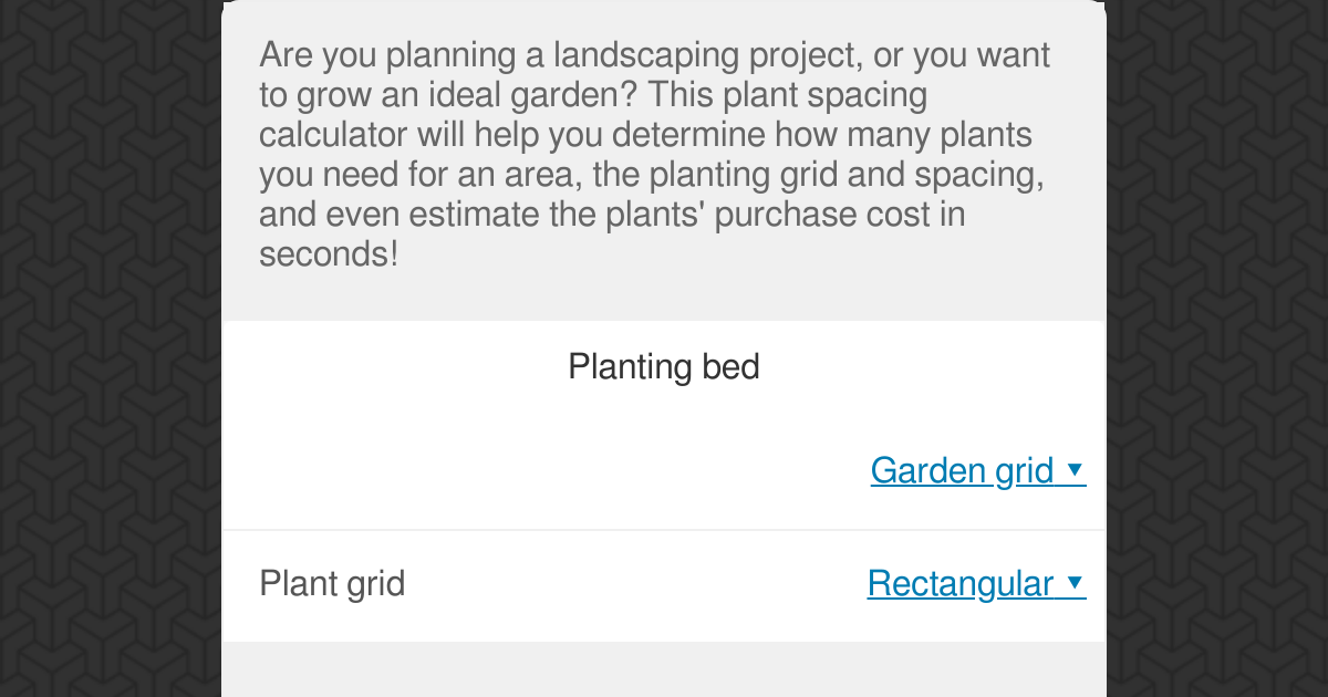 Plant Spacing Calculator - Omni