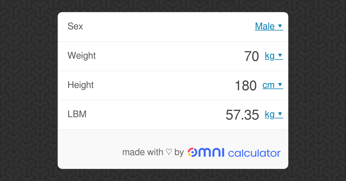 Lean Body Mass Calculator Omni