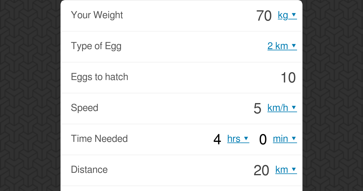 Pokemon Calculator - Weight Loss - Omni