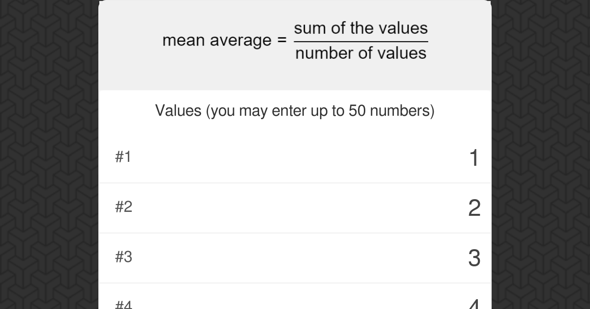 Average calculator omni