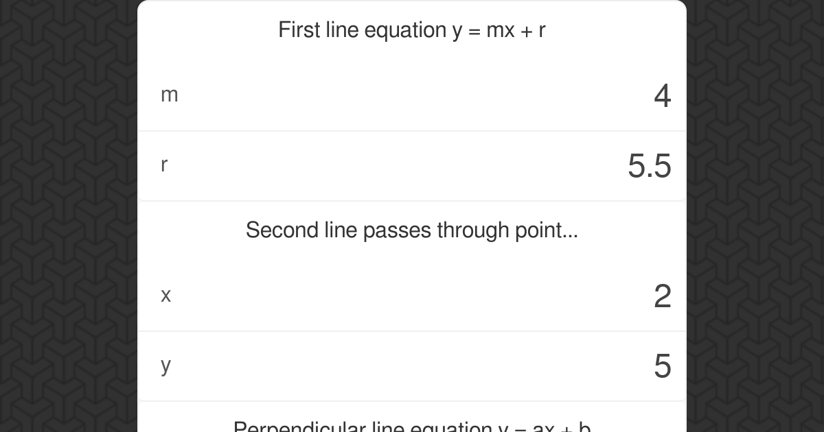 line equation calculator