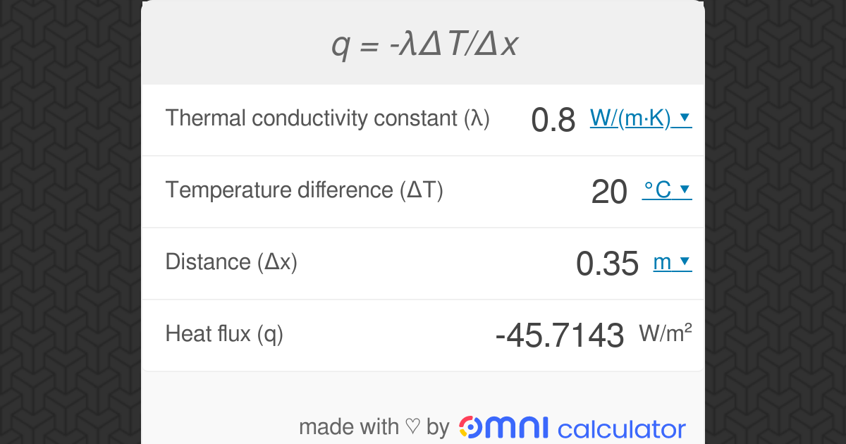 thermal conductivity calculator physics