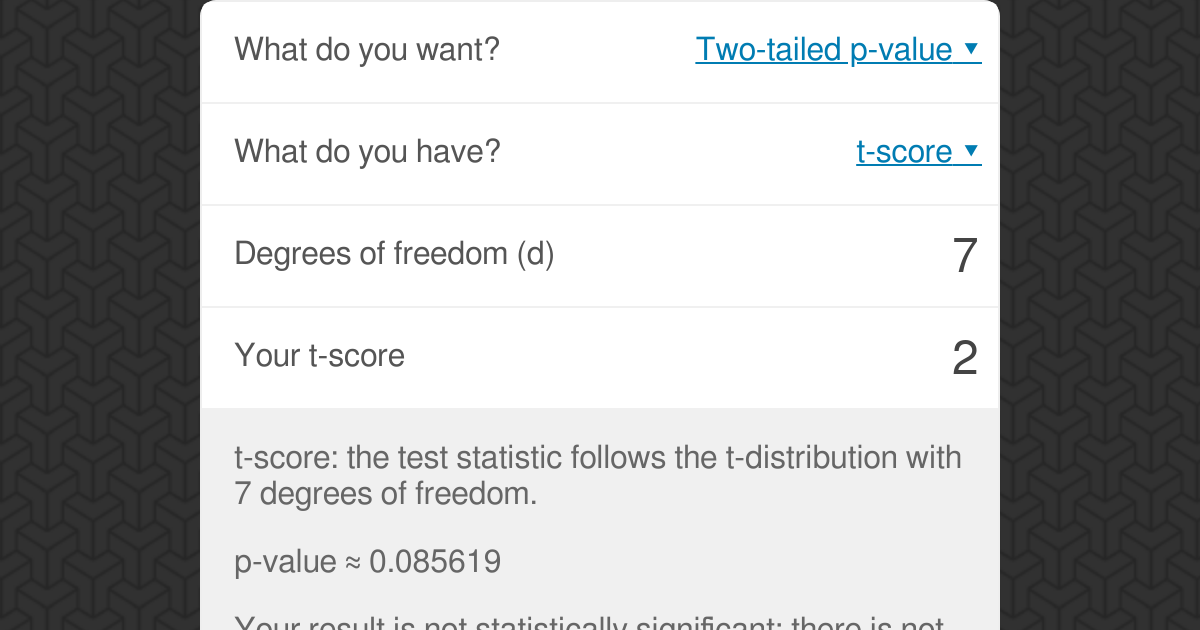 two tailed hypothesis test calculator p value