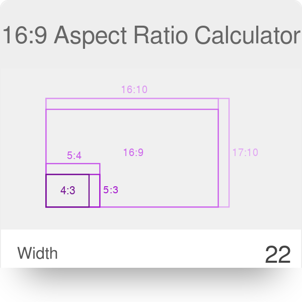 16 9 Aspect Ratio Calculator