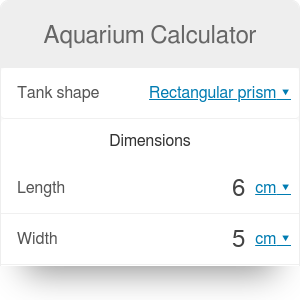 Fish Tank Dimensions Chart