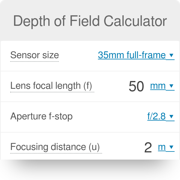 hueco longitud Larry Belmont Depth of Field Calculator - Easy to Use