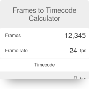 free timecode calculator