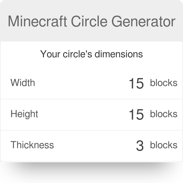 Minecraft Circle