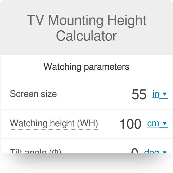 søskende Vidunderlig Pligt TV Mounting Height Calculator