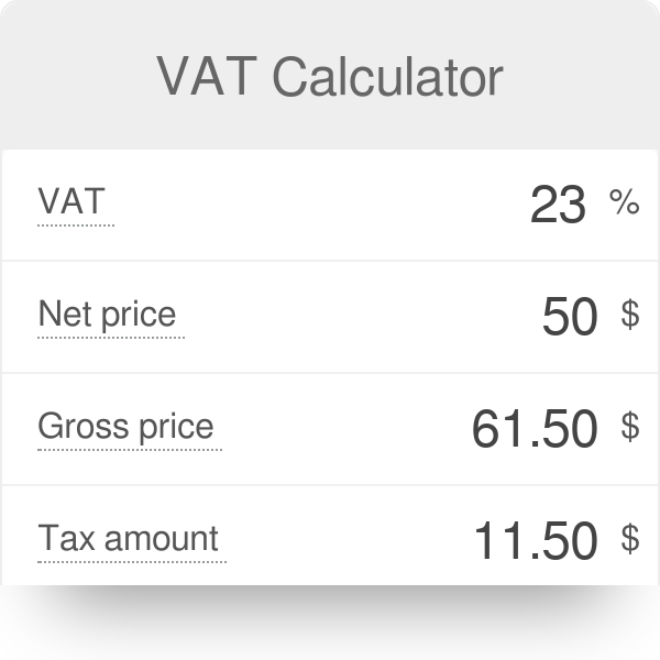VAT Calculator Value Added Tax