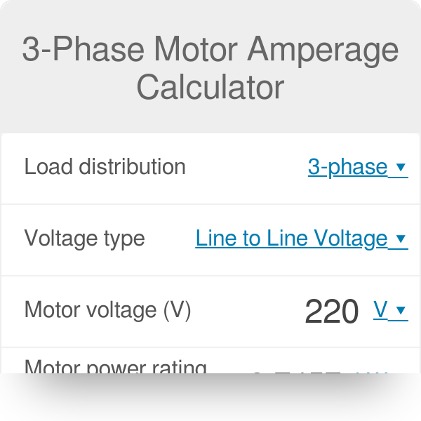 How To Calculate Full Load Amps Of 3 Phase Motor