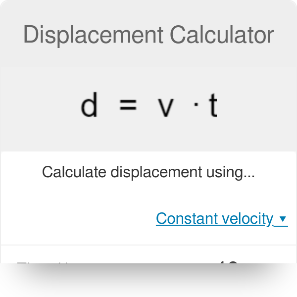 Displacement Calculator Initial Final Velocity More