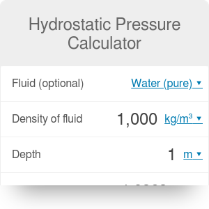 pressure test equation Omni   Hydrostatic Calculator Pressure