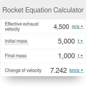 Rocket Equation Calculator