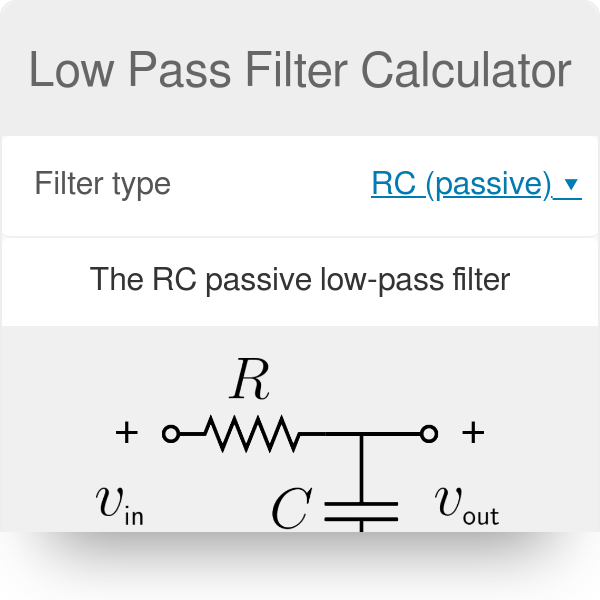 Expectativa Pequeño Pavimentación Low Pass Filter Calculator
