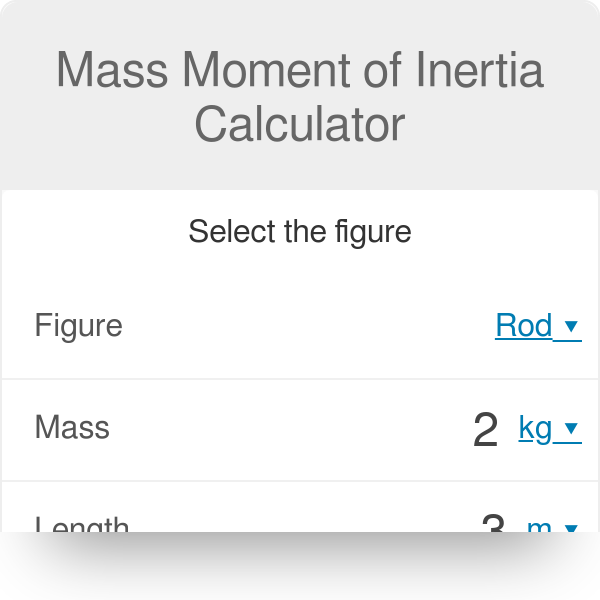 Moment Of Inertia Formula Chart