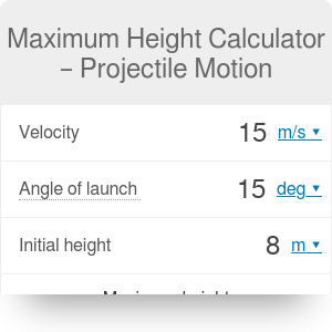 maximum height physics calculator