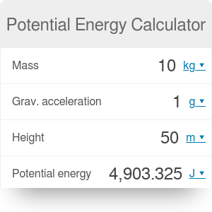 Potential Energy Calculator