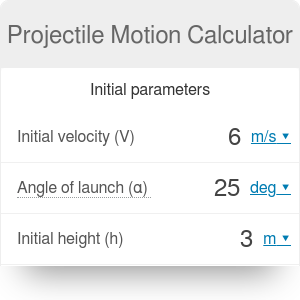 raised projectile motion calculator