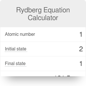 rydberg equation calculator