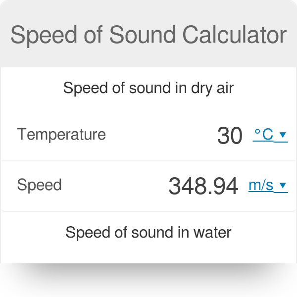 speed of sound in air calculator