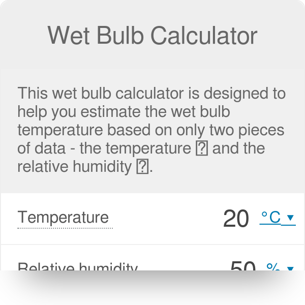 Wet Bulb Calculator - Omni