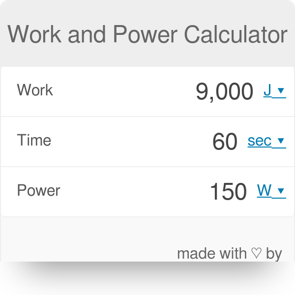 power calculator physics
