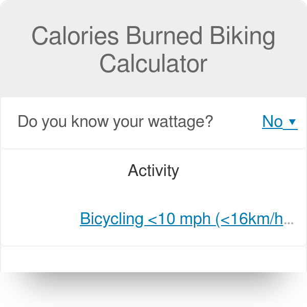 bike ride calorie calculator