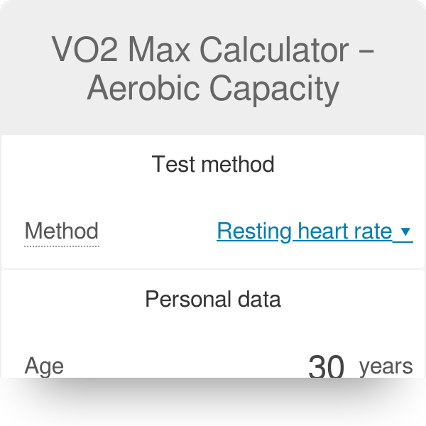 Vo2 Max Calculator Aerobic Capacity Formula Omni
