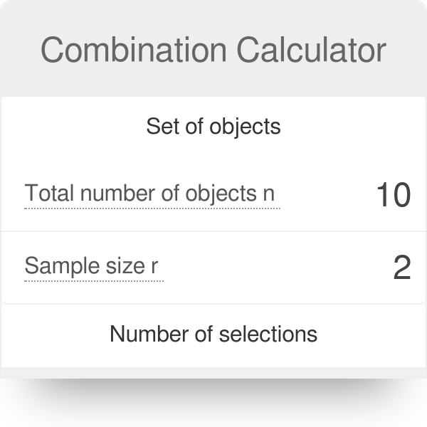Combination Calculator Ncr Combinations Generator