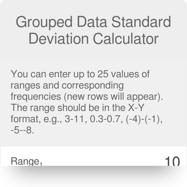standard deviation table calculator