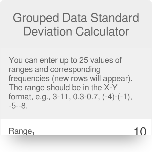 Grouped Data Standard Deviation Calculator